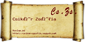 Csikár Zsófia névjegykártya